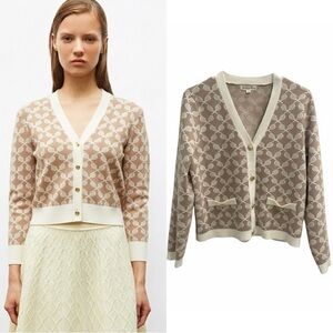 Tennis Pattern Cardigan Sweater